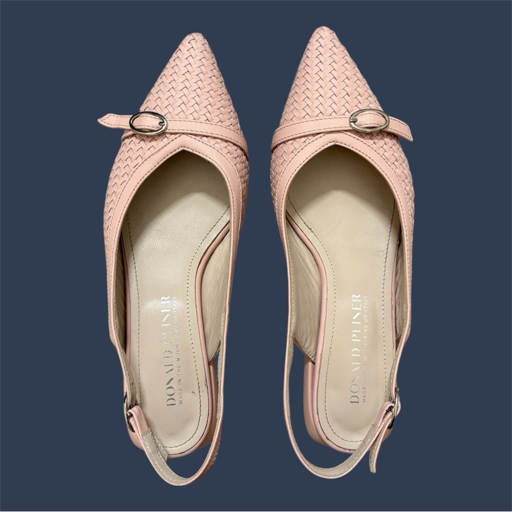 Donald J. Pliner Blush Woven Slingback Flats